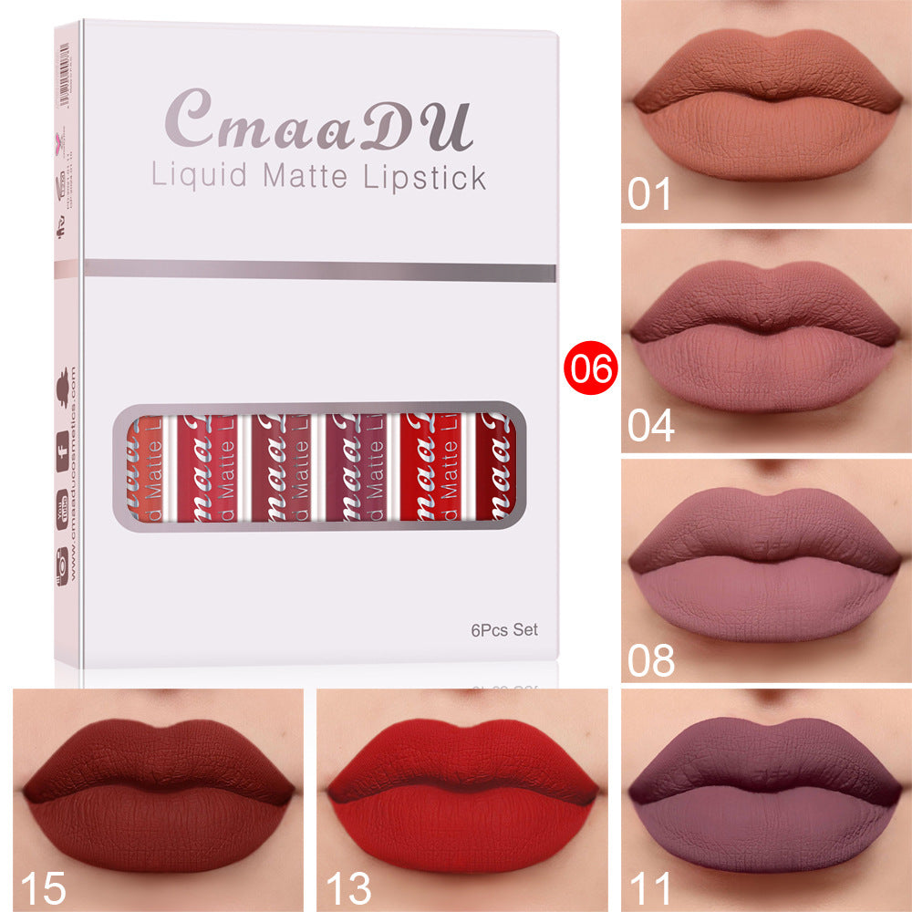 6 Boxes Of Matte Non-stick Cup Waterproof Lipstick Long Lasting Lip Gloss - Lipsticks -  Trend Goods