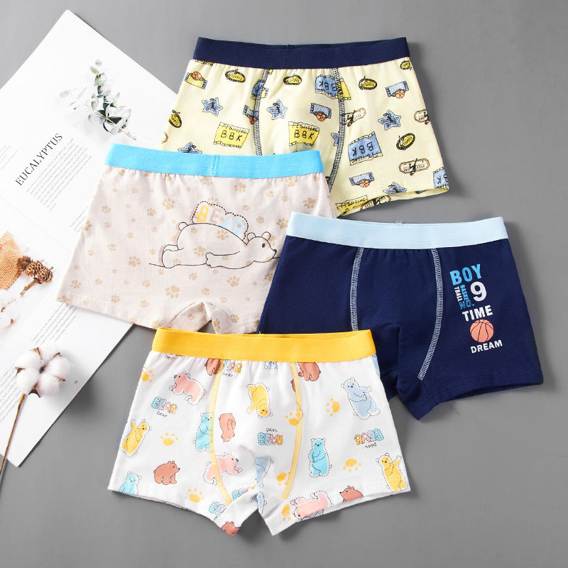 Boys' Flat Corner Fine Shuttle Cotton Underwear - Boxers -  Trend Goods