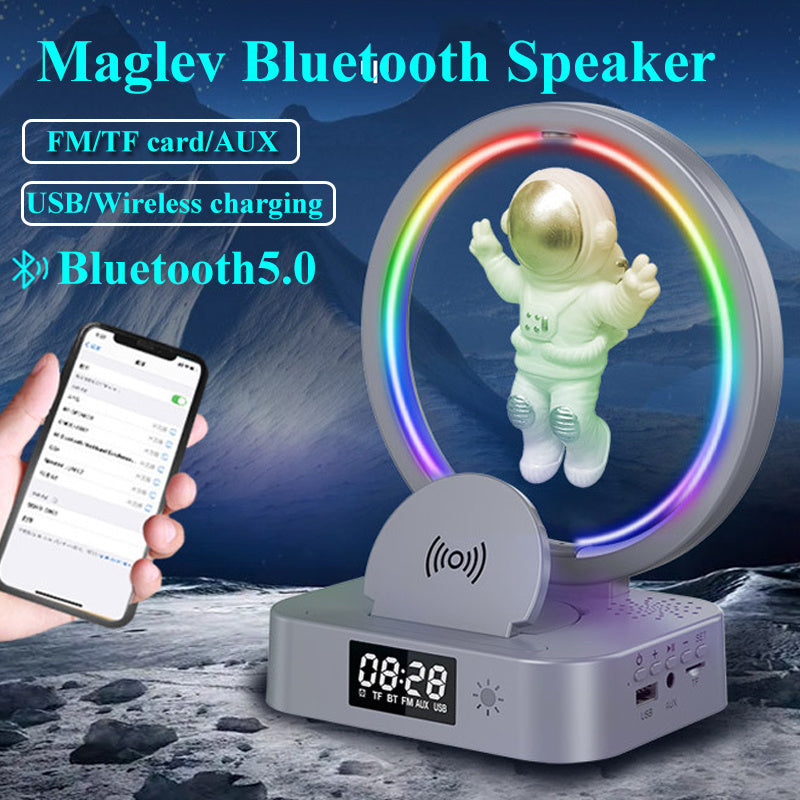 Magnetic Levitation Astronaut Bluetooth Speaker RGB Mini Radio TWS Sound Box - Bluetooth Speakers -  Trend Goods