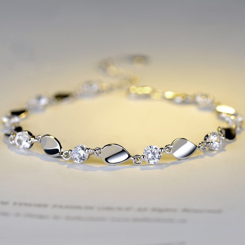 Diamond-encrusted 925 sterling silver bracelet - Bracelets -  Trend Goods
