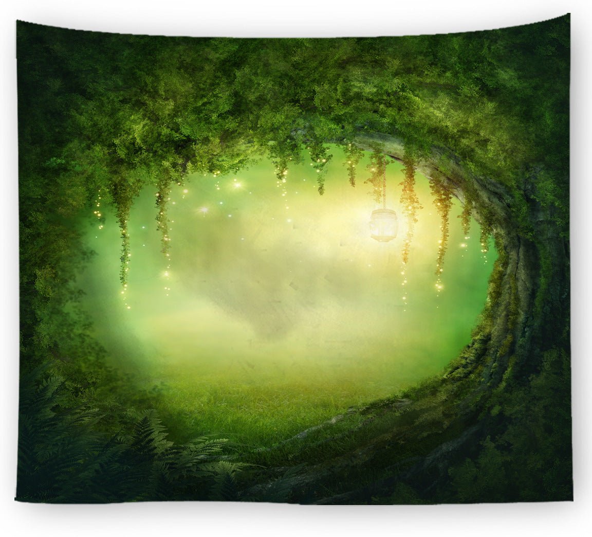 Digital Printed Tapestry wall Blanket beach Towel Fantasy Forest Fairy Tale World - Towels -  Trend Goods