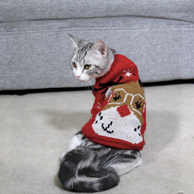 Dog Cat Sweater Pet Christmas Knitting High Collar Clothes - Pet Apparel -  Trend Goods