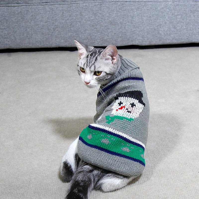 Dog Cat Sweater Pet Christmas Knitting High Collar Clothes - Pet Apparel -  Trend Goods