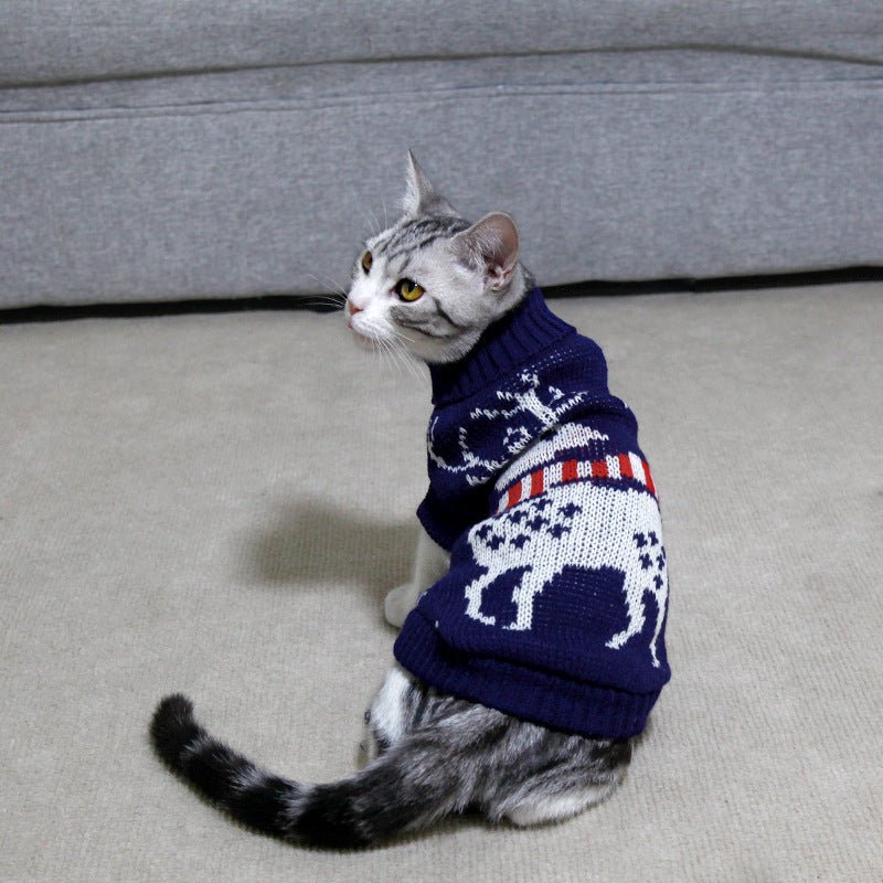 Dog Cat Sweater Pet Christmas Knitting High Collar Clothes - Pet Apparel -  Trend Goods