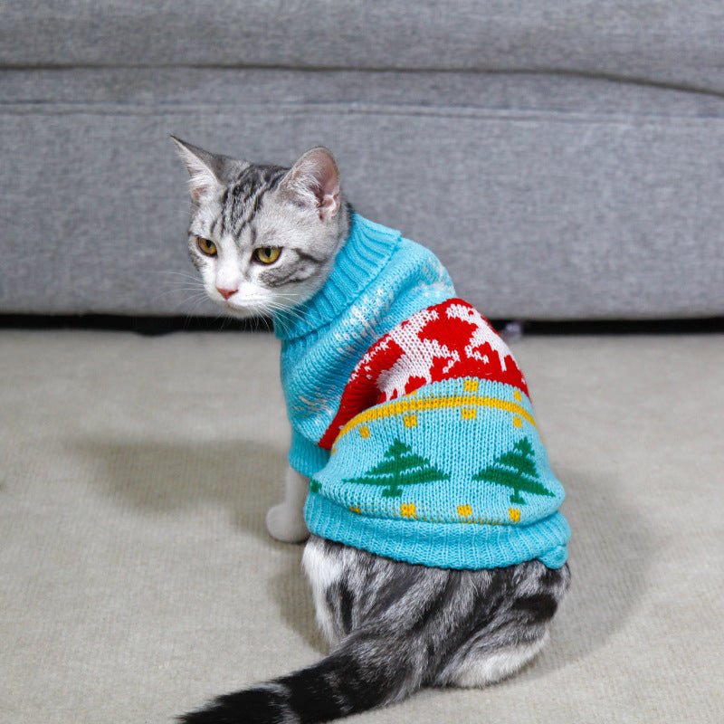 Dog Cat Sweater Pet Christmas Knitting High Collar Clothes - Pet Apparel -  Trend Goods