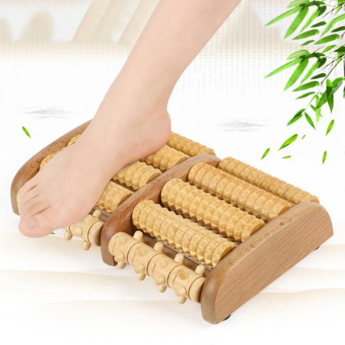 Dual Wooden Foot Massager Roller Relieves Plantar Fasciitis Heel Arch Pain Stress Relief - Massage Tools -  Trend Goods