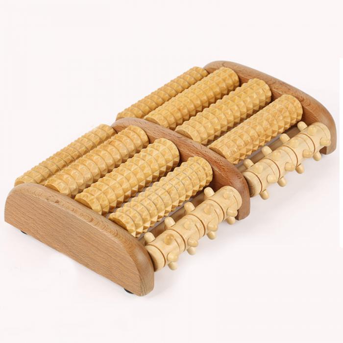 Dual Wooden Foot Massager Roller Relieves Plantar Fasciitis Heel Arch Pain Stress Relief - Massage Tools -  Trend Goods