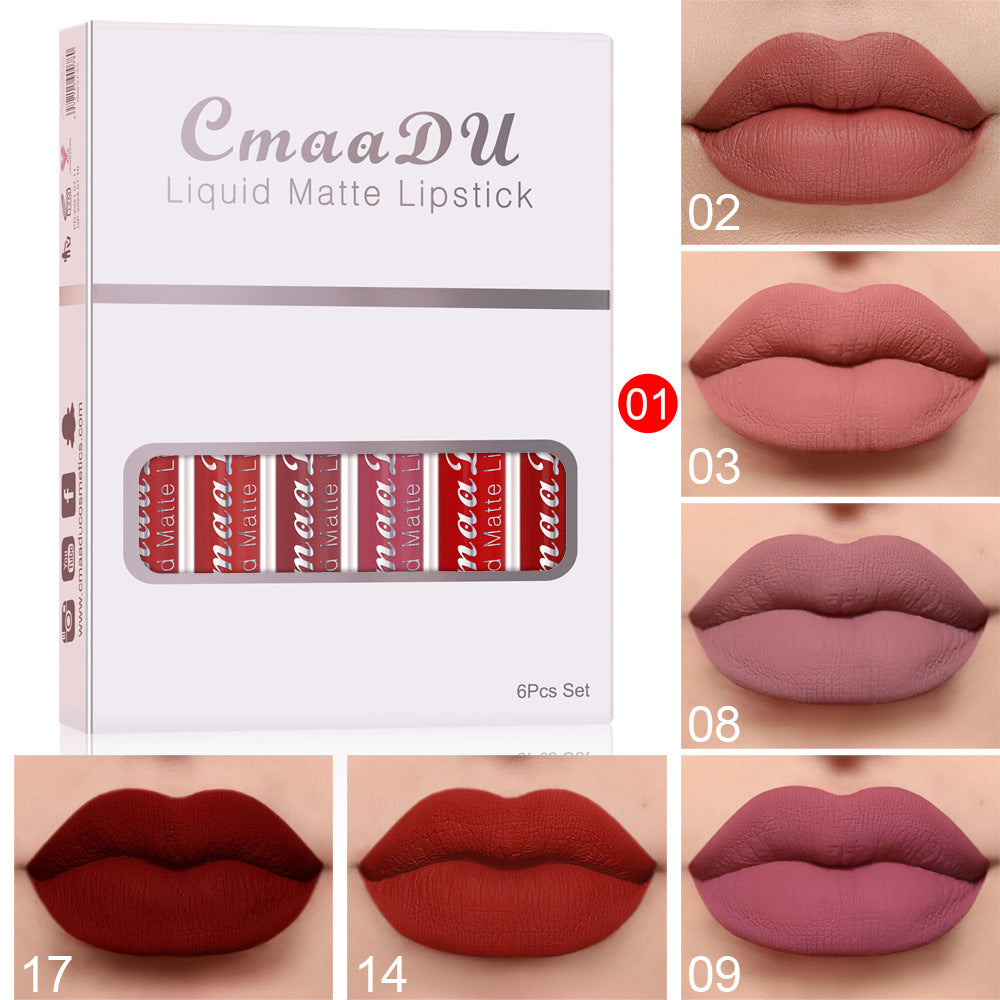 6 Boxes Of Matte Non-stick Cup Waterproof Lipstick Long Lasting Lip Gloss - Lipsticks -  Trend Goods