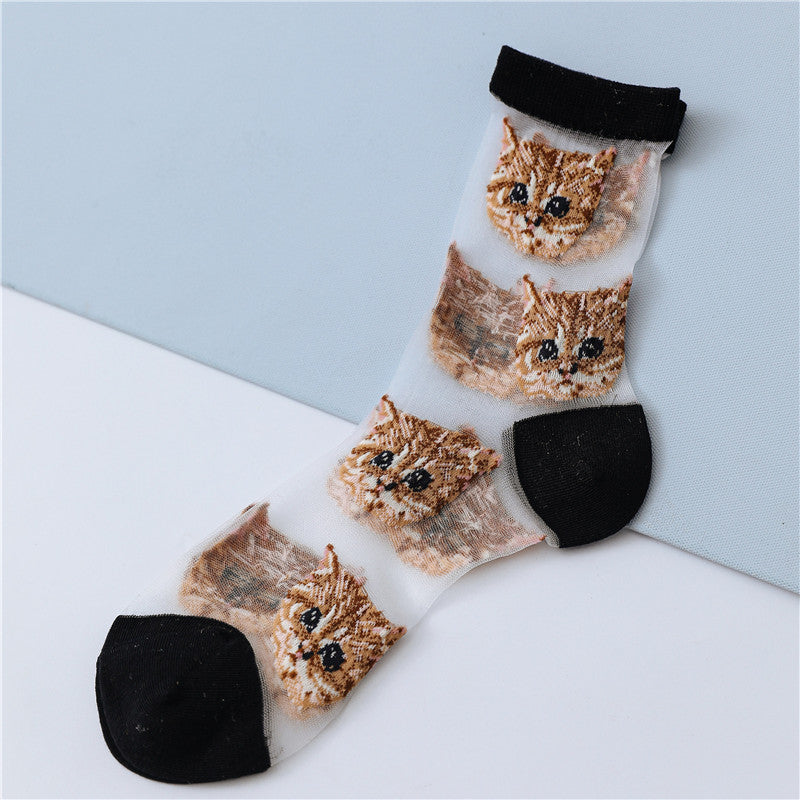 Sweet Glass Silk Cat Figure Stockings - Socks -  Trend Goods