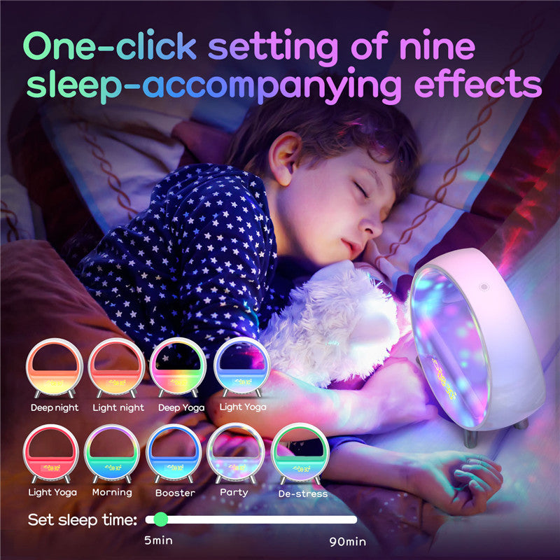 Atmosphere Lamp Bluetooth Speaker Smart Alarm Clock Night Light Wake Up Light Sunrise Sunset Lamp - Ambient Lights -  Trend Goods