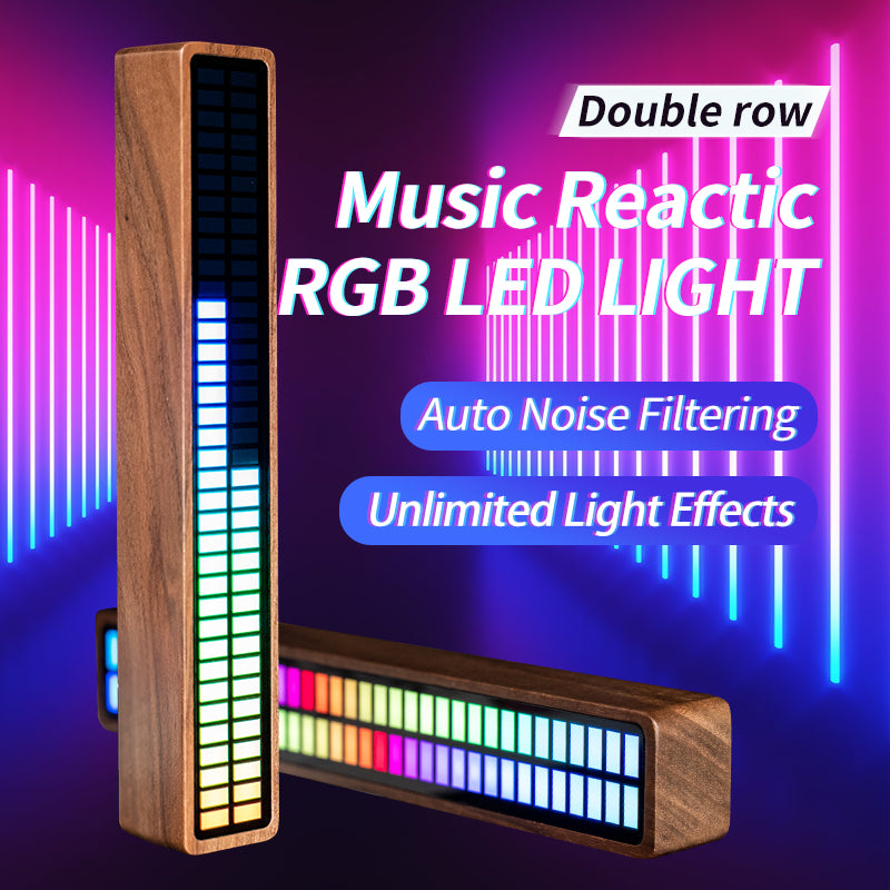 Double Row Rhythm Lights Black-Walnut Bluetooth Speaker - Bluetooth Speakers -  Trend Goods