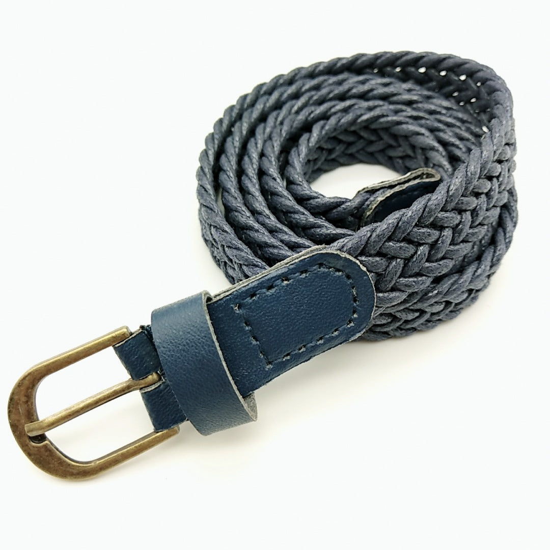 Retro Style Wax Rope Woven Belt Pu Bronze Alloy Pin Buckle - Belts -  Trend Goods