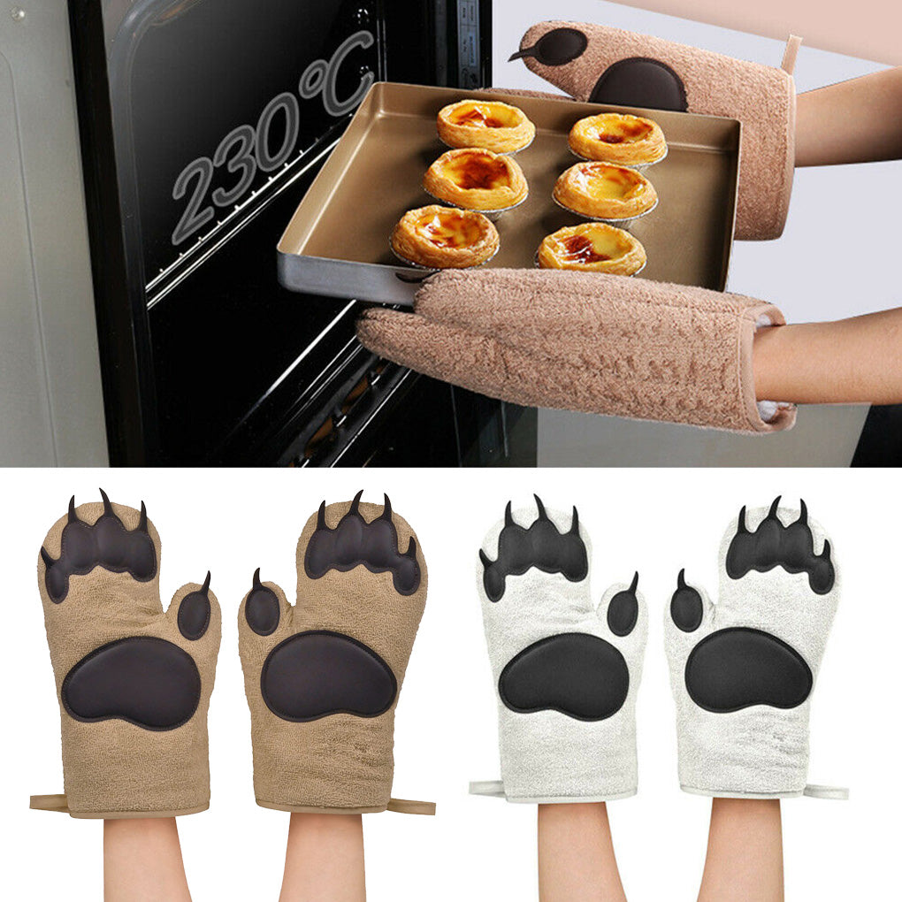 Baking Oven Gloves Microwave Heat Insulation Gloves Cotton Silicone Insulated Mittens - Kitchen Gloves -  Trend Goods