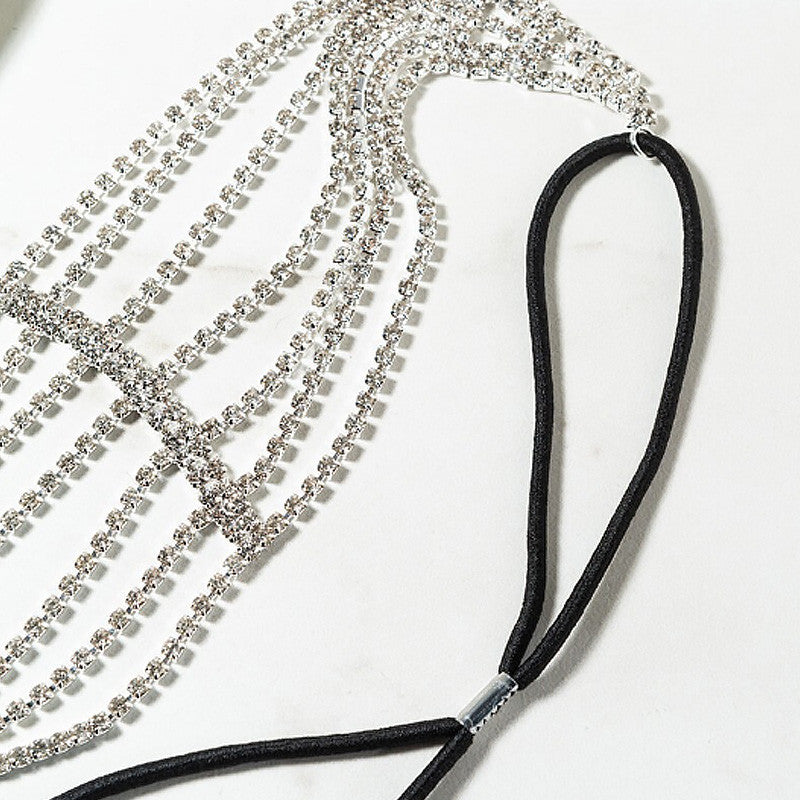 Five Rows Of Diamonds Rhinestone Elastic Headband - Hair Accessories -  Trend Goods