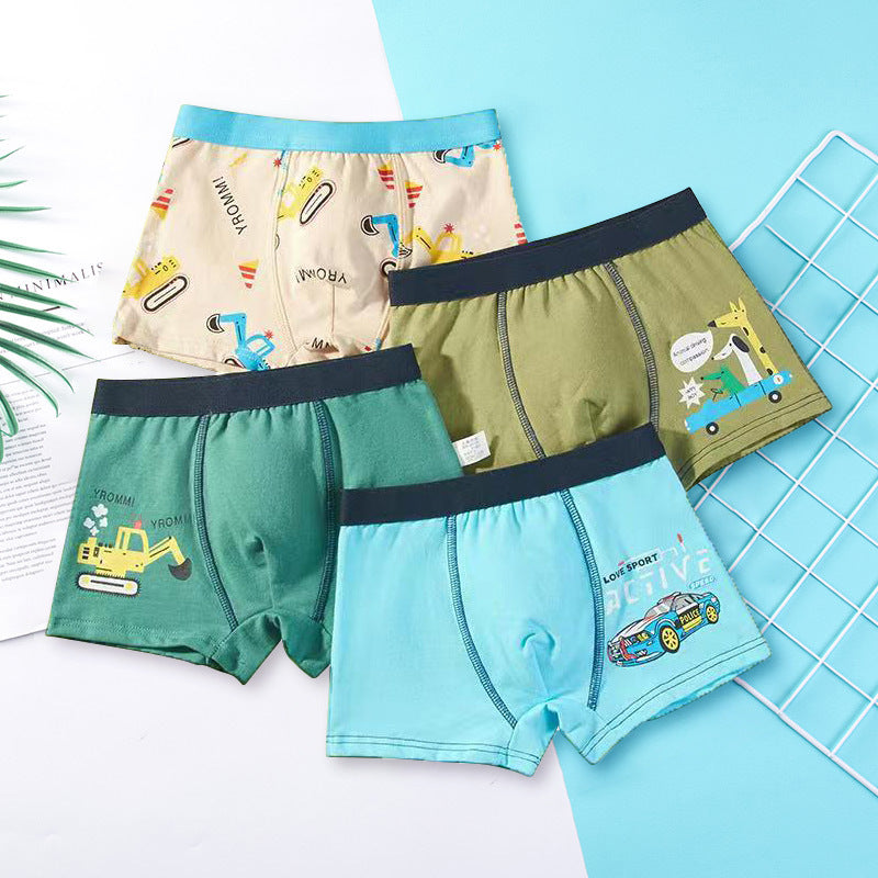 Boys' Flat Corner Fine Shuttle Cotton Underwear - Boxers -  Trend Goods