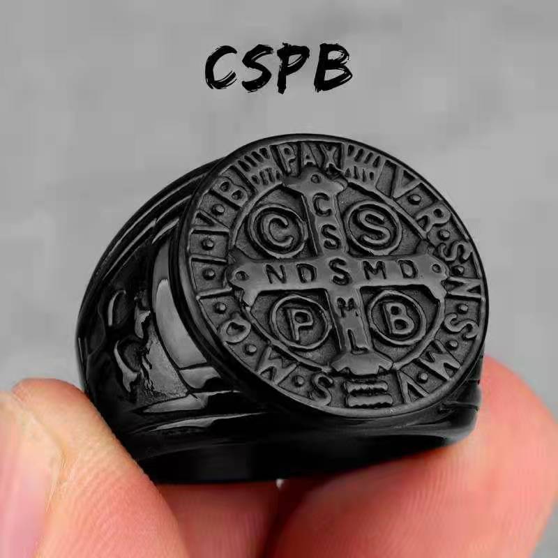 Cspb Cross Stainless Steel Titanium Ring - Rings -  Trend Goods