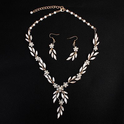 Earrings necklace bridal jewelry three-piece alloy plating - Jewelry Sets -  Trend Goods