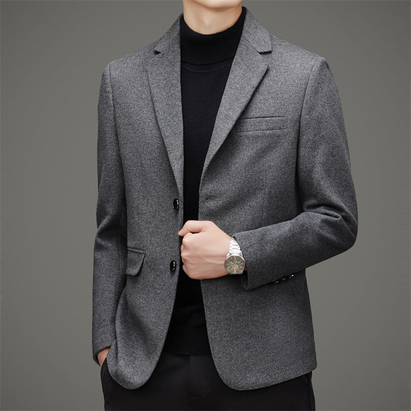 Men's Business Casual Solid Color Wool Tweed Suit Top - Suit Tops -  Trend Goods