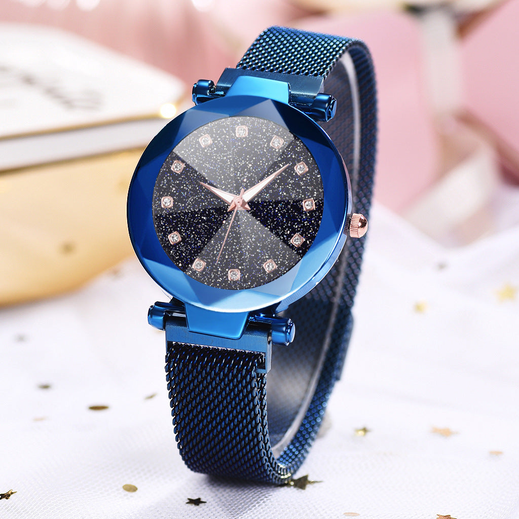 Square Diamond Rhinestone Starry Sky Face Ladies Watch Set with Bracelet - Watches -  Trend Goods