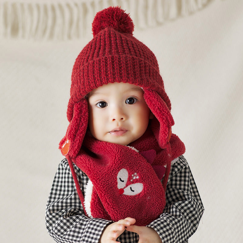 Children's Fleece Warm Hat And Scarf Set - Baby Hats -  Trend Goods