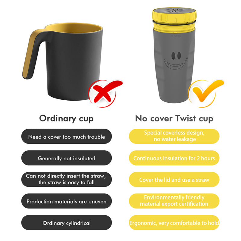 Twist Cover Cup Portable Travel Cup Water Bottles - Mugs -  Trend Goods