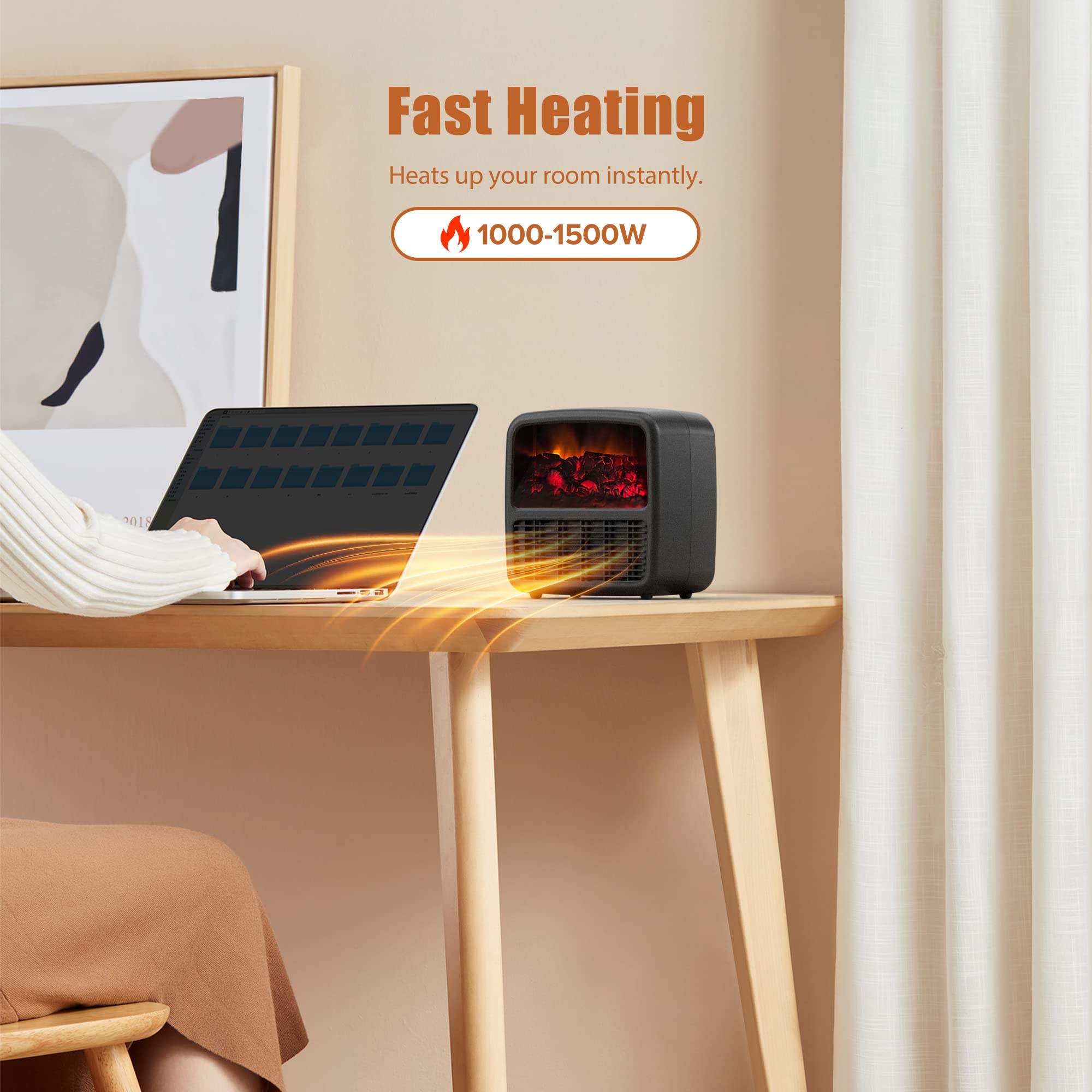 Electric Space Heater For Indoor Use Desktop High-power Fast-heating Small Heater - Space Heaters -  Trend Goods