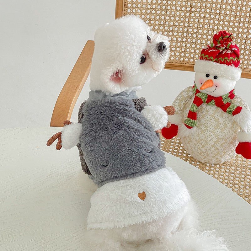 Elk Christmas Dog Clothes Cute And Warm - Pet Apparel -  Trend Goods