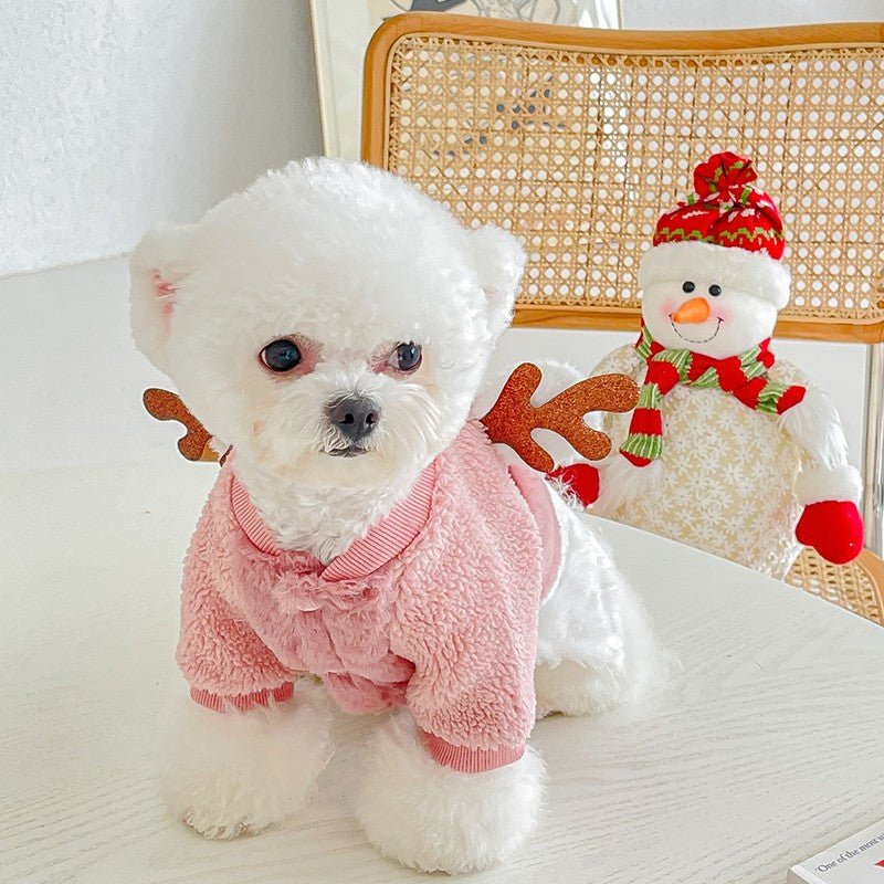 Elk Christmas Dog Clothes Cute And Warm - Pet Apparel -  Trend Goods