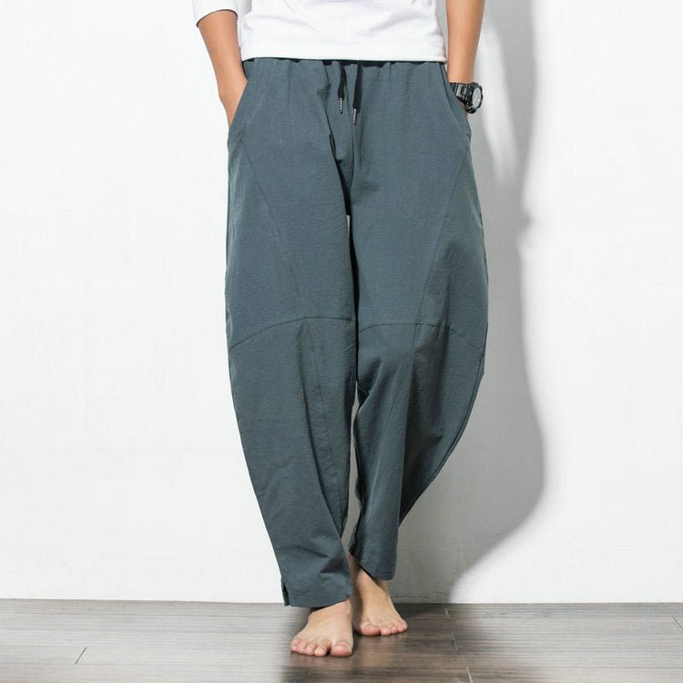 Ethnic Style Cotton And Linen Lace Hip-Hop Loose Harem Pants - Pants -  Trend Goods