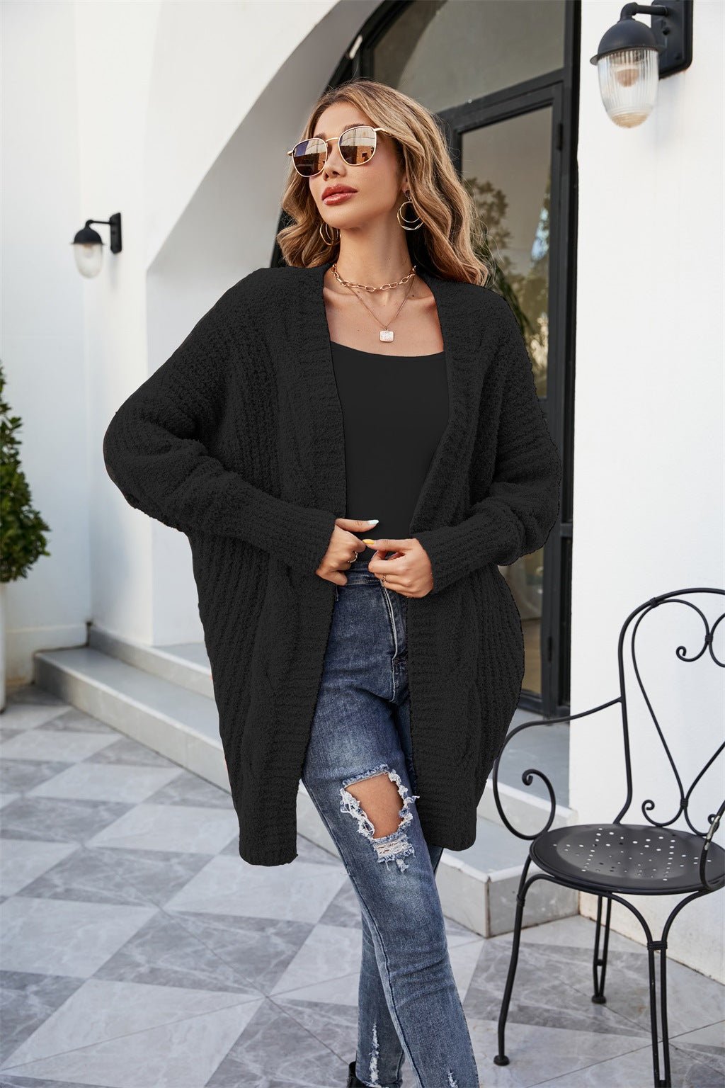 New V-neck Twist Knitted Cardigan Women Loose - Cardigans -  Trend Goods