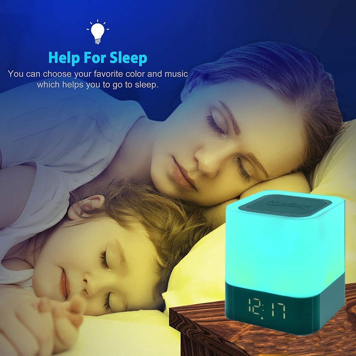 Portable Colorful Alarm Clock Bluetooth Speaker Touch Screen LED Light - Alarm Clocks -  Trend Goods