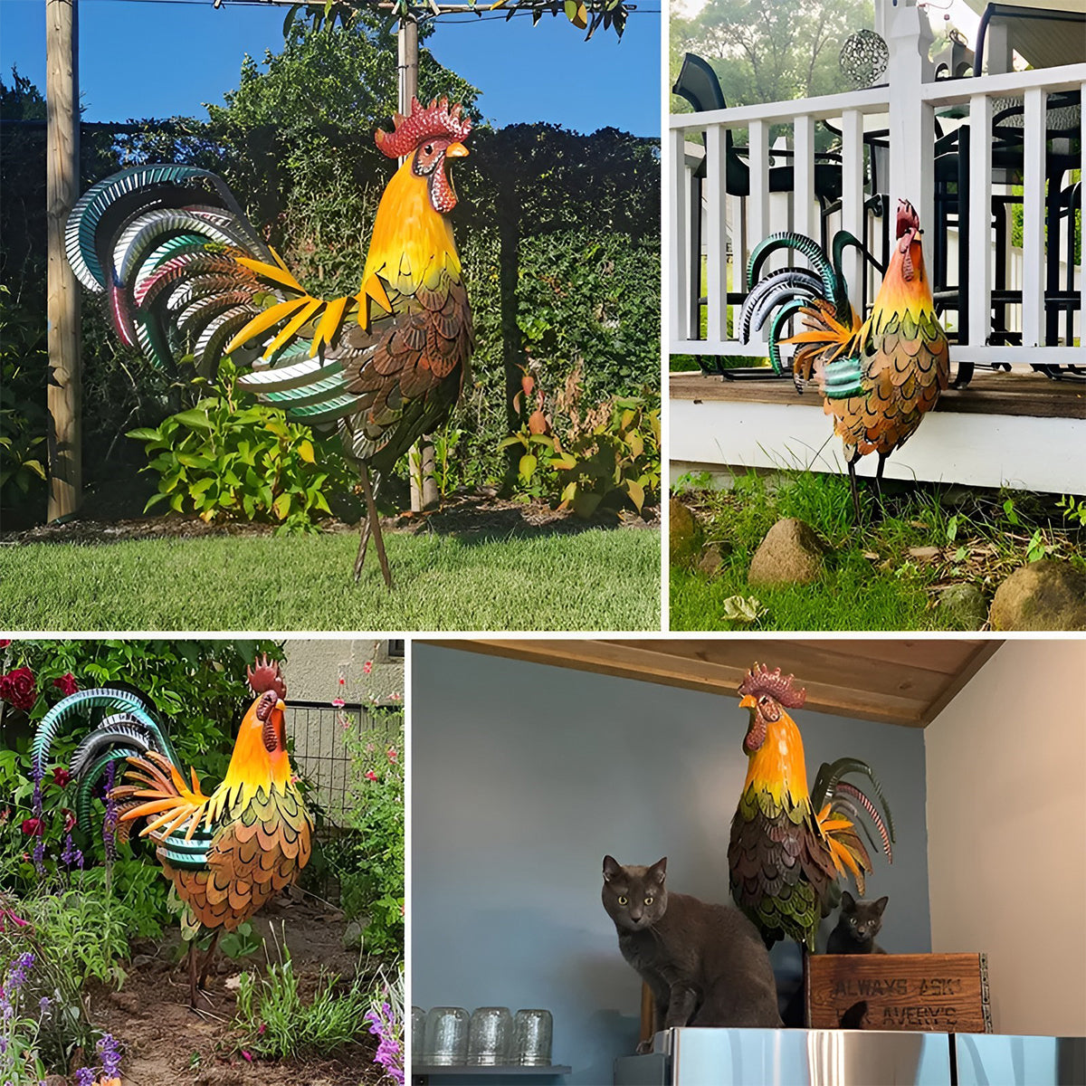 Garden Decoration Iron Rooster - Garden Ornaments -  Trend Goods