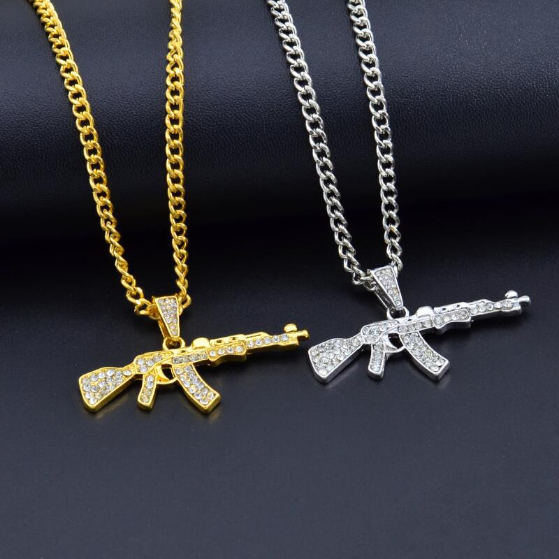 Rhinestone Army Style Male Pendant Necklace - Necklaces -  Trend Goods