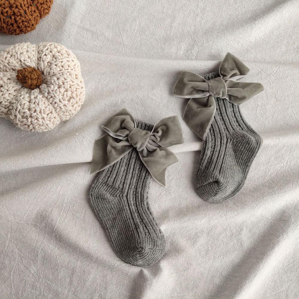 Baby Bowknot Woolen Pure Color Tube Socks - Baby Socks -  Trend Goods