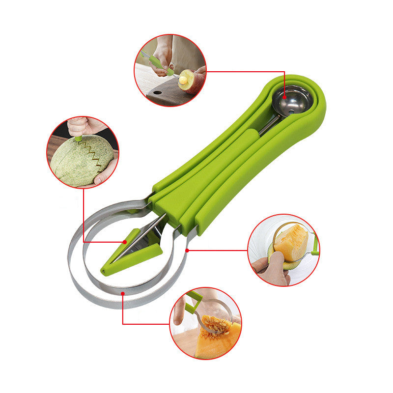 Three-in-one Stainless Steel Multi-purpose Fruit Ball Excavator Spoon - Kitchen Tools -  Trend Goods