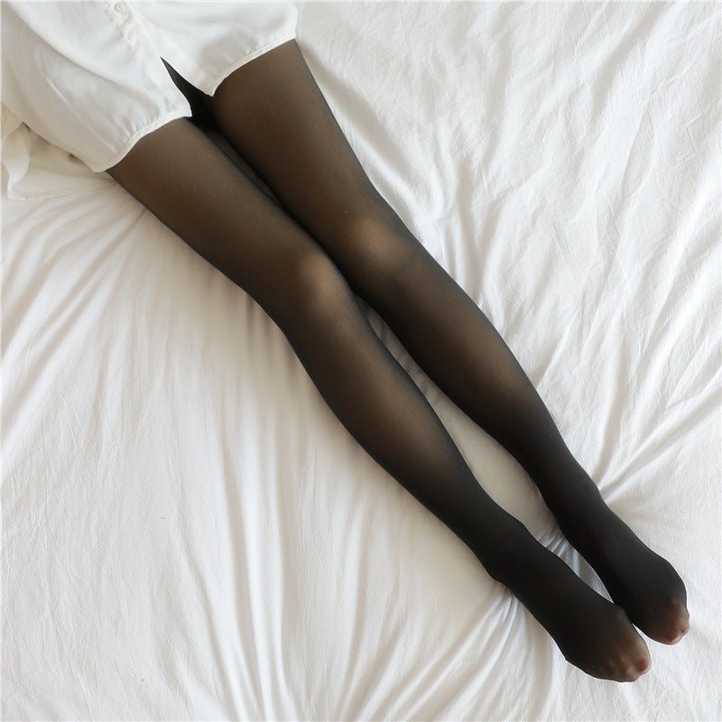 Fake Translucent Plus Size Leggings Fleece Lined Tights Pantyhose Thermal Winter Tights - Pantyhose -  Trend Goods