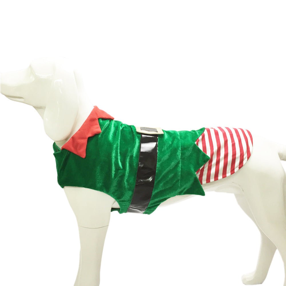 Fashion Christmas Clothes Green Elf Pet Dog Christmas Costume - Pet Apparel -  Trend Goods