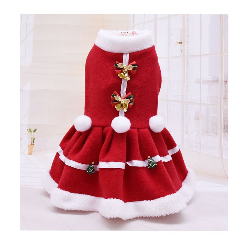 Fashion Pet Clothes Christmas Skirt Christmas Fleece Thickening - Pet Apparel -  Trend Goods
