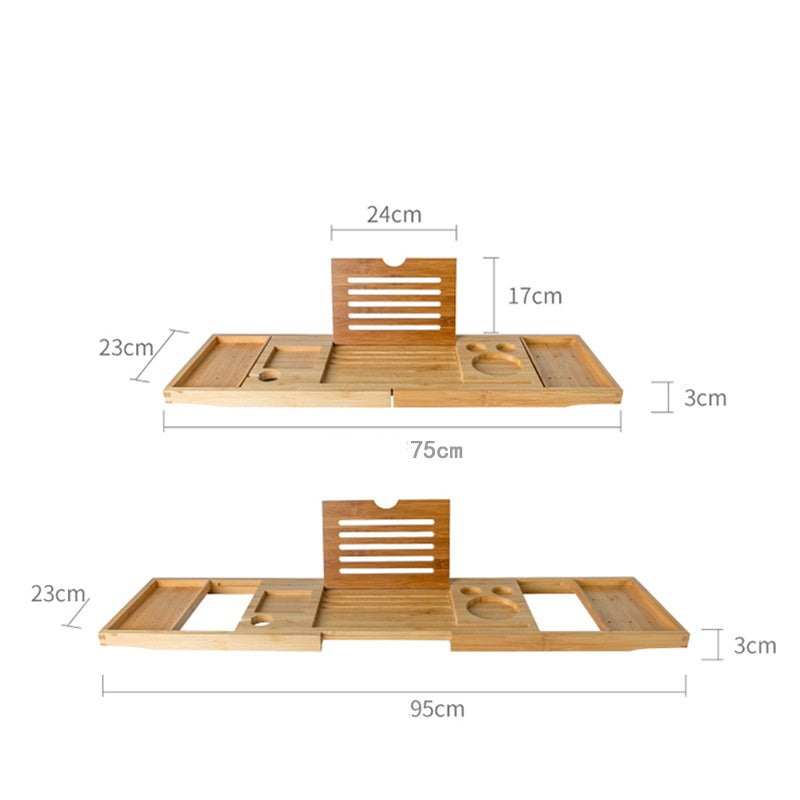 Bathtub Bamboo Retractable Storage Rack - Bathtub Accessories -  Trend Goods