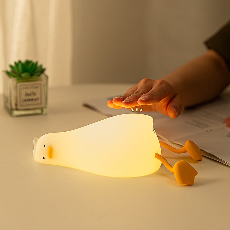 Flat Duck Silicone Night Light Children's Bedside Table Lamp - Night Lights -  Trend Goods