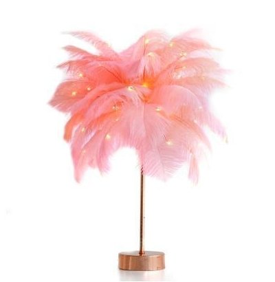 Feather Lamp Nordic Desk Lamp Bedroom Bedside Feather Table Lamp Night Light Table Lamp Decoration Modern - Lighting -  Trend Goods