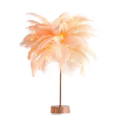 Feather Lamp Nordic Desk Lamp Bedroom Bedside Feather Table Lamp Night Light Table Lamp Decoration Modern - Lighting -  Trend Goods