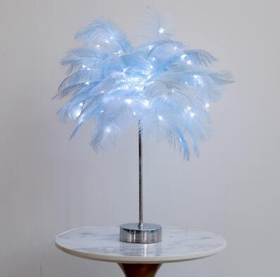 Feather Lamp Nordic Desk Lamp Bedroom Bedside Feather Table Lamp Night Light Table Lamp Decoration Modern - Lighting -  Trend Goods