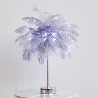 Feather Lamp Nordic Desk Lamp Bedroom Bedside Feather Table Lamp Night Light Table Lamp Decoration Modern - Lighting -  Trend Goods