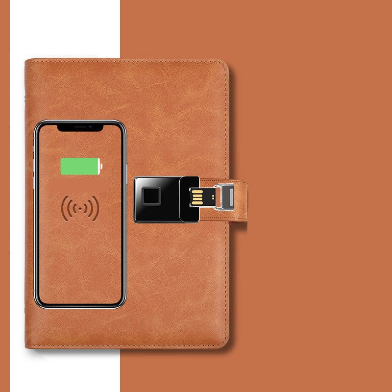 Fingerprint Unlocking Power Bank USB storage Notebook A5 Business Multifunctional Notepad - Notebooks -  Trend Goods