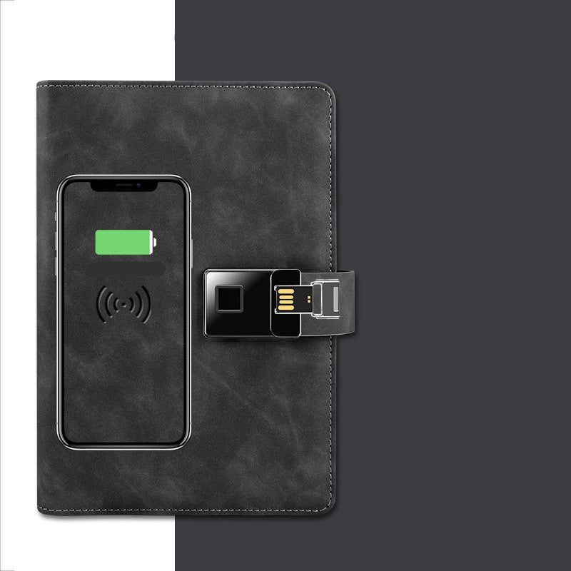 Fingerprint Unlocking Power Bank USB storage Notebook A5 Business Multifunctional Notepad - Notebooks -  Trend Goods