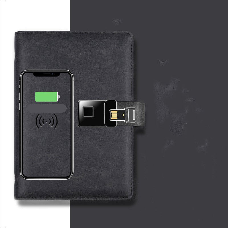 Fingerprint Unlocking Power Bank USB storage Notebook A5 Business Multifunctional Notepad - Notebooks -  Trend Goods