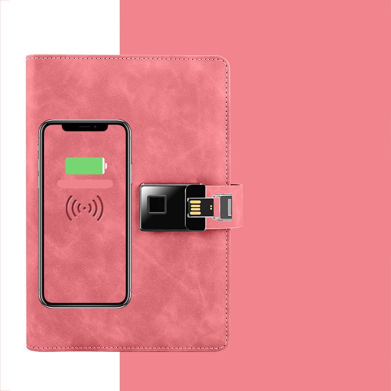 Fingerprint Unlocking Power Bank USB storage Notebook A5 Business Multifunctional Notepad - Notebooks -  Trend Goods