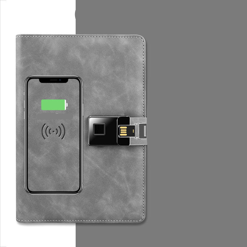 Fingerprint Unlocking Power Bank USB storage Notebook A5 Business Multifunctional Notepad - Notebooks -  Trend Goods