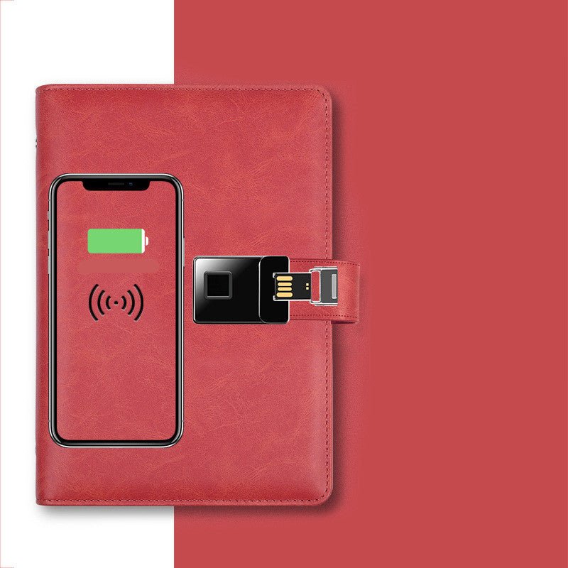 Fingerprint Unlocking Power Bank USB storage Notebook A5 Business Multifunctional Notepad - Notebooks -  Trend Goods